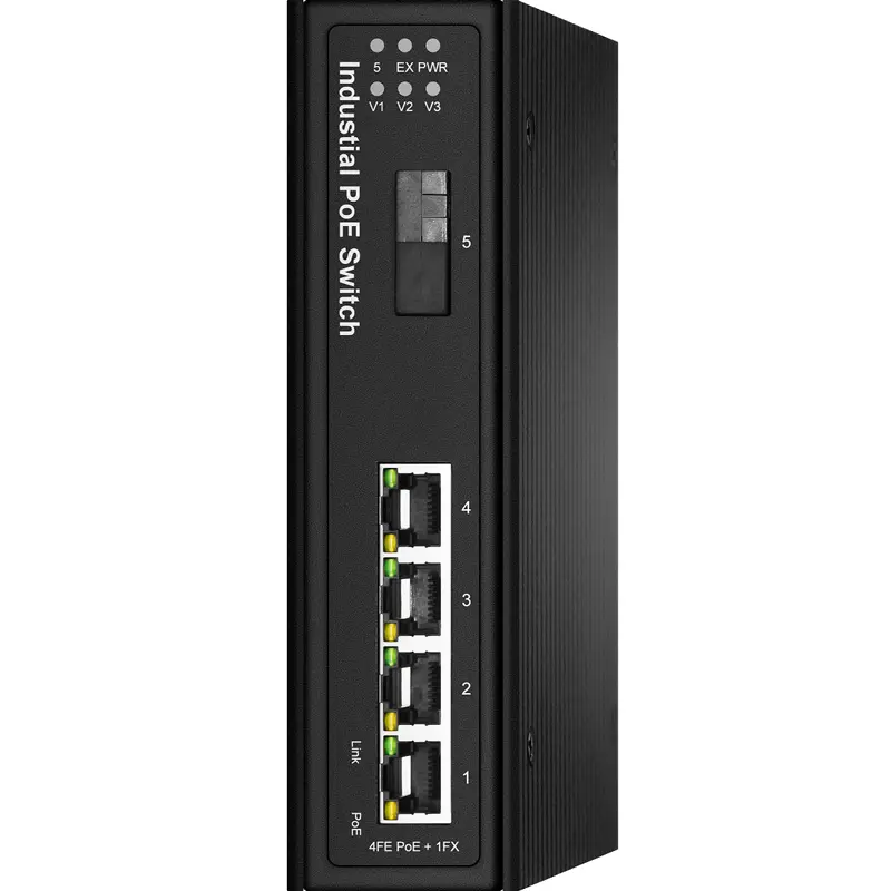 F6-5800-4TP1FX非托管1 100m Opt和4 100m PoE工业交换机