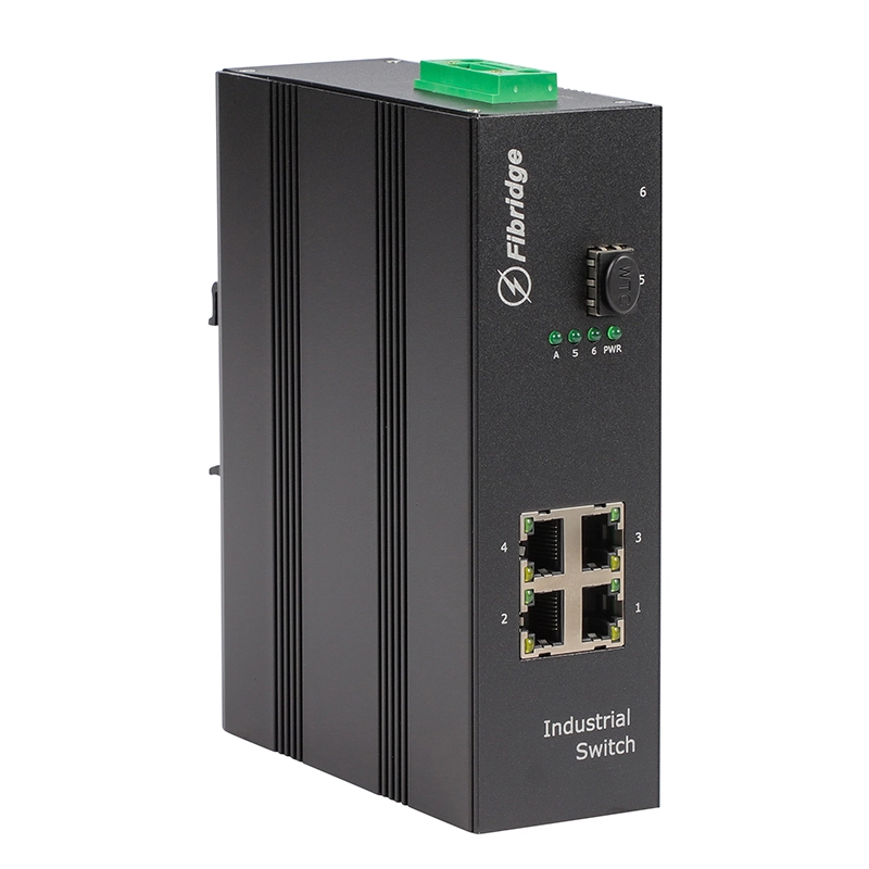 DIN-RAIL非托管1端口1000M Fx 4端口1000M Tx工业交换机